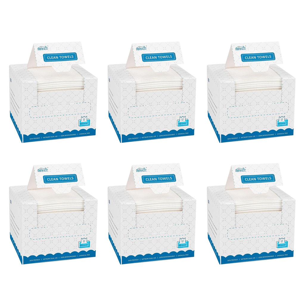 HOMEXCEL Face Towels,Disposable Makeup Remover Wipes,Super Soft Biodegradable Dry Facial Hand Clean Facial Towels Wash Cloth for Sensitive Skin, 50 Count