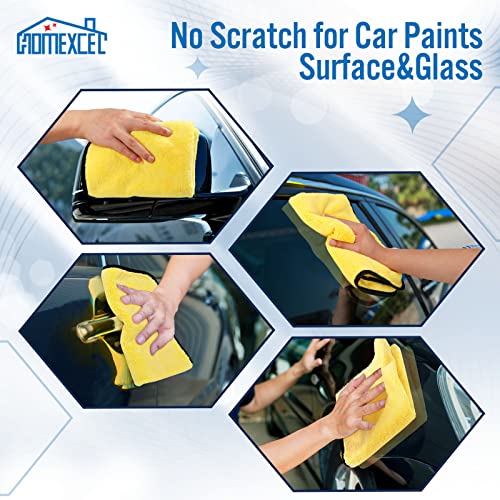 HOMEXCEL Microfiber Towels for Car,Premium Cleaning Cloth Lint Free,Scratch Free,Strong Water Absorption,Car Washing Drying Towel for Household,Auto Detailing,Windows