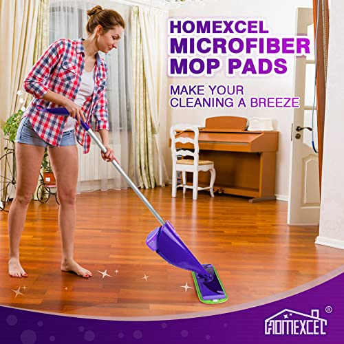 HOMEXCEL Microfiber Mop Pads Compatible with Swiffer Wet Jet, Reusable and Machine Washable Floor Mop Pad Refills, Mop Head Replacements for Multi Surface Wet & Dry Cleaning