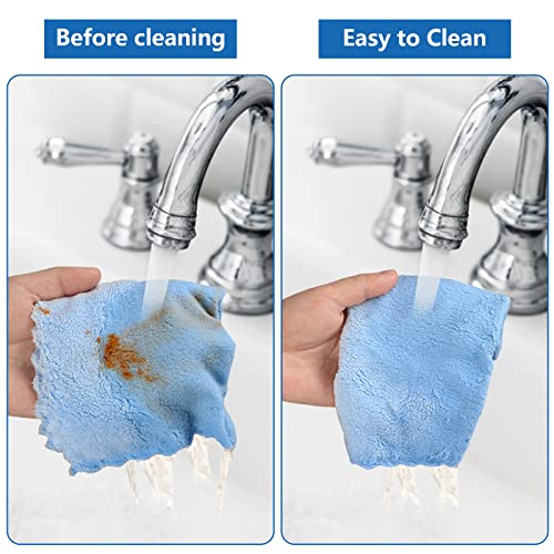  24 Pack Kitchen Dishcloths - Does Not Shed Fluff - No Odor  Reusable Dish Towels, Premium Dish cloths, Super Absorbent Coral Fleece  Cleaning Cloths, Nonstick Oil Washable Fast Drying (Aquamarine) 