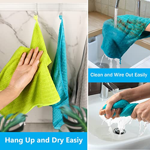 HOMEXCEL Microfiber Cleaning Cloths,All-Purpose Kitchen Microfiber Towels,Reusable Highly Absorbent Lint Free Cleaning Rags Dish Cloth for House,Car,Window,Glass,14''x16'',6 Pack