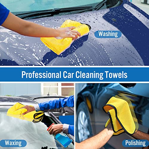 HOMEXCEL Microfiber Towels for Car,Premium Cleaning Cloth Lint Free,Scratch Free,Strong Water Absorption,Car Washing Drying Towel for Household,Auto Detailing,Windows