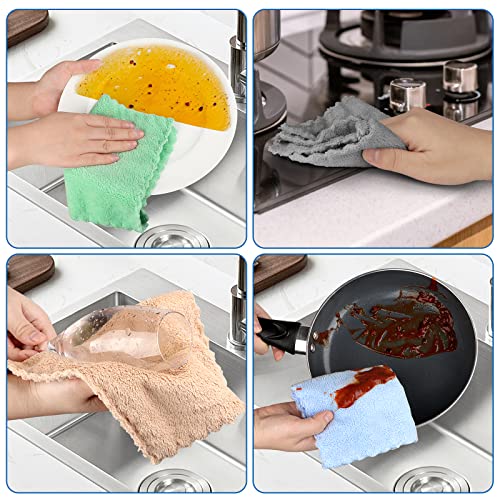 24 Pack Kitchen Dishcloths - Does Not Shed Fluff - No Odor Reusable Dish  Towels, Premium Dish cloths, Super Absorbent Coral Fleece Cleaning Cloths
