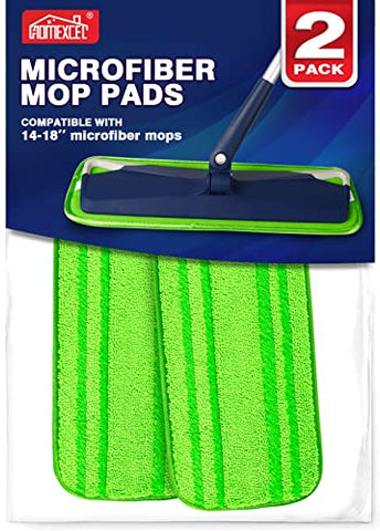 HOMEXCEL Microfiber Mop Pads Compatible with Bona Mop, 18-inch Reusable and Machine Washable Floor Mop Pad Refill, for Multi Surface Wet & Dry Cleaning, Fits Bruce, Rubbermaid, Libman, E-Cloth