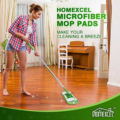 HOMEXCEL Microfiber Mop Pads Compatible with Swiffer Sweeper Mops, Reusable and Machine Washable Floor Mop Pad Refills, Mop Head Replacements for Multi Surface Wet & Dry Cleaning