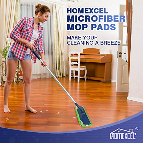 HOMEXCEL Microfiber Mop Pads Compatible with Bona Mop, 18-inch Reusable and Machine Washable Floor Mop Pad Refill, for Multi Surface Wet & Dry Cleaning, Fits Bruce, Rubbermaid, Libman, E-Cloth