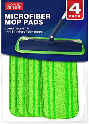 HOMEXCEL Microfiber Mop Pads Compatible with Bona Mop, 18-inch Reusable and Machine Washable Floor Mop Pad Refill, for Multi Surface Wet & Dry Cleaning, Fits Bruce, Rubbermaid, Libman, E-Cloth