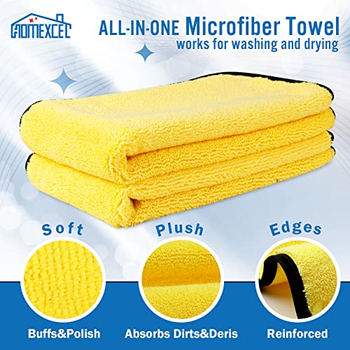 HOMEXCEL Microfiber Towels for Car,Premium Cleaning Cloth Lint Free,Scratch Free,Strong Water Absorption,Car Washing Drying Towel for Household,Auto Detailing,Windows