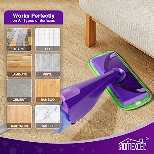 HOMEXCEL Microfiber Mop Pads Compatible with Swiffer Wet Jet, Reusable and Machine Washable Floor Mop Pad Refills, Mop Head Replacements for Multi Surface Wet & Dry Cleaning