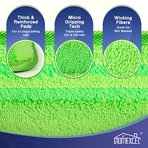 HOMEXCEL Microfiber Mop Pads Compatible with Bona Mop, 18-inch Reusable and Machine Washable Floor Mop Pad Refill, for Multi Surface Wet & Dry Cleaning, Fits Bruce, Rubbermaid, Libman, E-Cloth