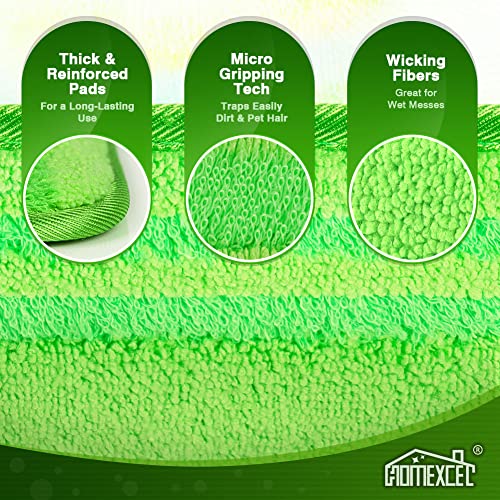 HOMEXCEL Microfiber Mop Pads Compatible with Swiffer Sweeper Mops, Reusable and Machine Washable Floor Mop Pad Refills, Mop Head Replacements for Multi Surface Wet & Dry Cleaning