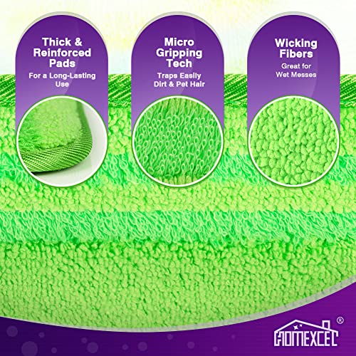 HOMEXCEL Microfiber Mop Pads Compatible with Swiffer Wet Jet, Reusable and Machine Washable Floor Mop Pad Refills, Mop Head Replacements for Multi Surface Wet & Dry Cleaning